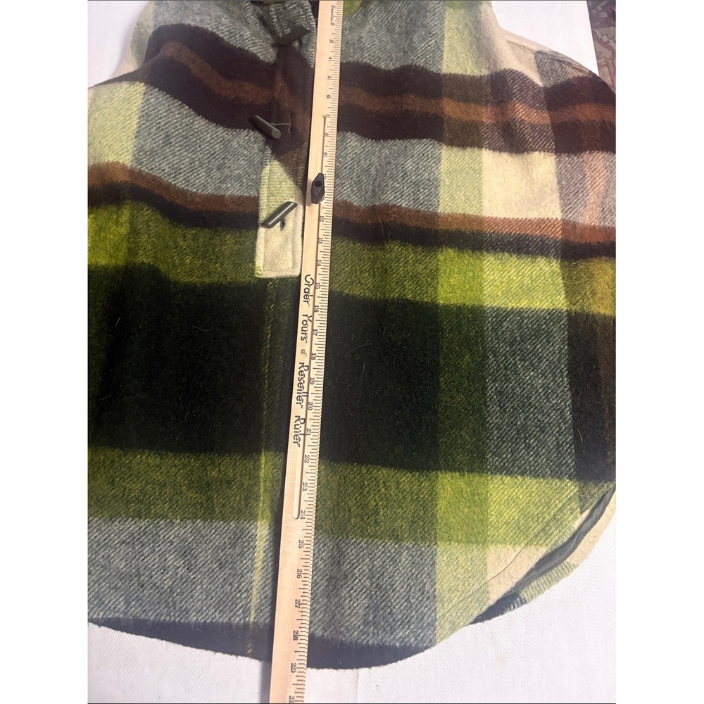 Vintage Wool Plaid Hooded Poncho Cape size O/S FIRm - Picture 9 of 16